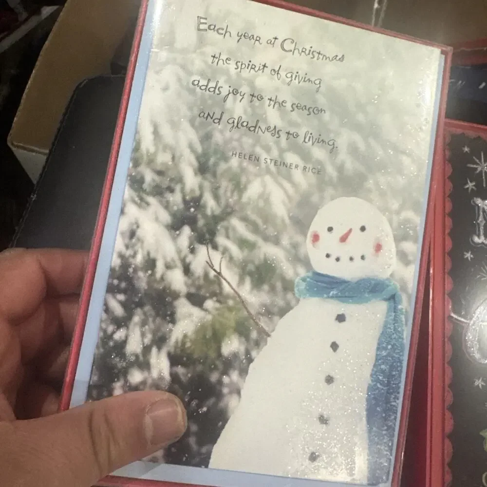 Lot of 8 Christmas Greeting Card Boxes 128 Cards & Envelopes Holiday New